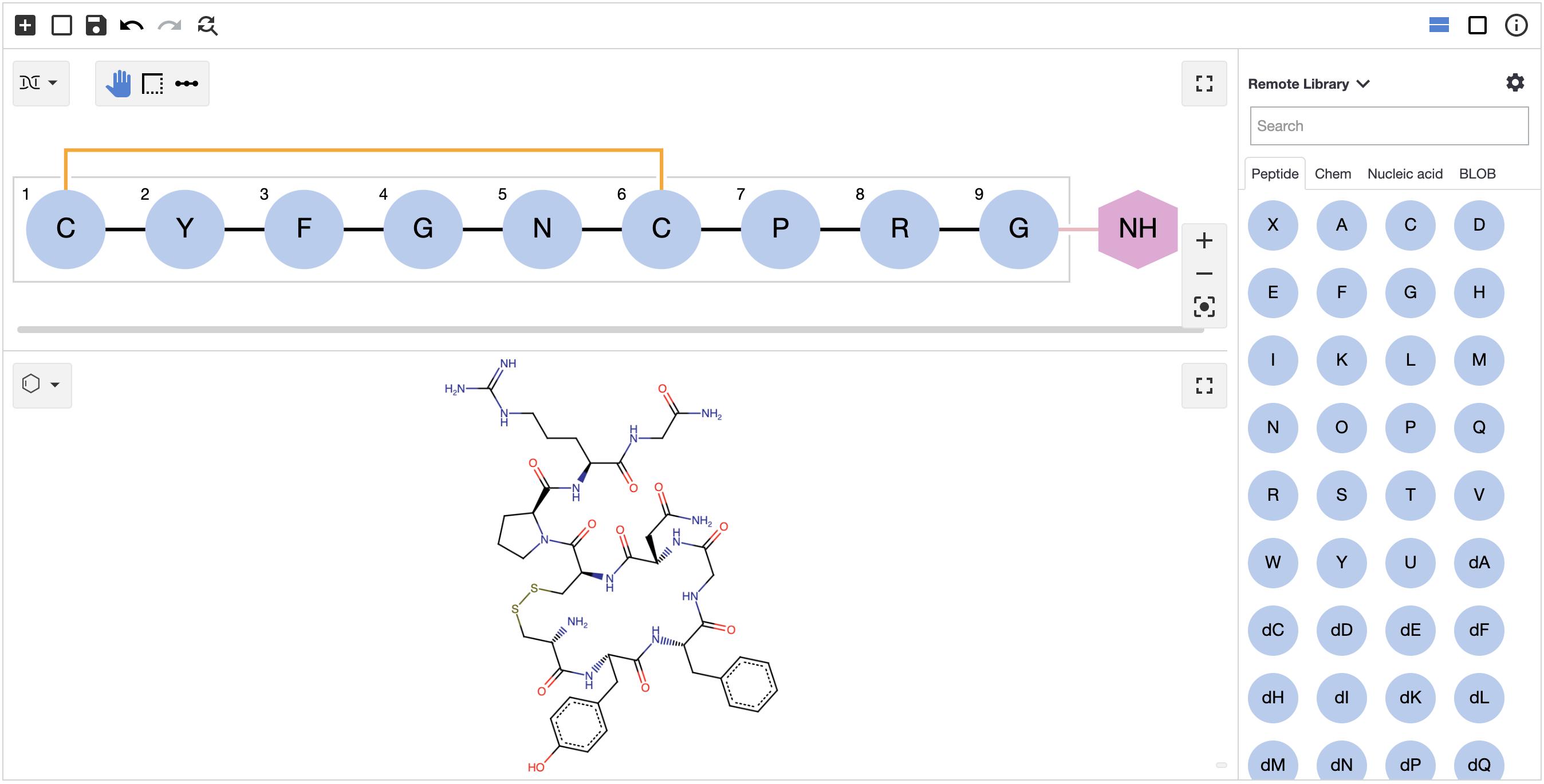 Visualize and modify synthetic biomolecules