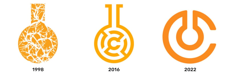 Illustration shows evolution of ChemAxon logo